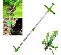 Estrattore di erbacce, strumento per la rimozione delle radici con 3 artigli in acciaio inox, diserbante manuale da giardino con manico da 100 cm e pedale ad alta resistenza