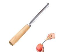 Estrattore di Nocciolo - Denocciolatore in Acciaio Inox per Pere,Utensile Multifunzione Per Rimuovere Il Torsolo Con Manico In Legno Per Affettare Frutta Cucinare
