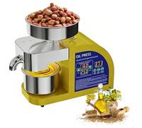 Estrattore di olio commerciale in acciaio inossidabile, pannello di olio automatico, funzionamento silenzioso, 104~572 ° F, for arachidi sesamo cocco soia semi di girasole noci.(Yellow)