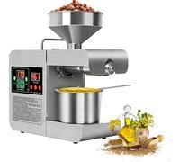 Estrattore di olio commerciale in acciaio inossidabile, pannello di olio automatico, funzionamento silenzioso, 104~572 ° F, for arachidi sesamo cocco soia semi di girasole noci.(Silver)