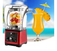 Estrattore di succo a freddo, frullatore commerciale silenzioso, tritaghiaccio insonorizzato, trita il ghiaccio in 3 secondi, con coperchio antirumore, adatto per succhi e frullati.(Red)