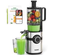 Estrattore di succo a freddo, YASHE juicer machine con ampio tubo di alimentazione da 12,7 cm per frutta e verdura intere, spremiagrumi con autoalimentazione, alta resa di succo, facile da pulire, ner