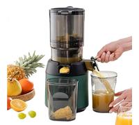 Estrattore Di Succo Portatile Da 300 W Con Separazione Della Vinaccia,Macchina Spremiagrumi Con Tramoggia Di Alimentazione Da 13 cm- Estrattore Di Succo Lento Professionale Per Frutta E Verdura,Green