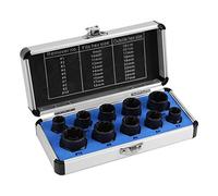 Estrattore di viti per dado danneggiato, kit di strumenti di filettatura per fascette snudate, estrattore dado ruota di bloccaggio 10 mm 10 pezzi
