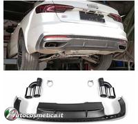 Estrattore diffusore sotto paraurti spoiler terminali cromo per Audi A4 B9 2019+