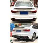 Estrattore diffusore sotto paraurti spoiler+terminali neri per Audi A4 B9 2019+
