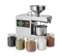 Estrattore d'Olio Professionale 820W, Macchina Automatica Spremitura a Freddo e Caldo, Apparecchio in Inox per Semi Arachidi Noci Sesamo Mandorle Cocco Lino