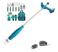 Estrattore elettrico for erbacce senza fili,estrattore for erbacce con 2batterie da 3,0 Ah e ricarica rapida,attrezzo estirpare le erbacce a manico lungo con kit di attrezzi,for giardino,prato,cortile