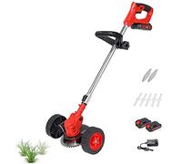 Estrattore elettrico per erbacce, 850 W, portatile, con ruote, regolabile e girevole, per una facile pulizia di prato, patio e vialetto, design con manico lungo