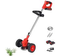 Estrattore elettrico per erbacce con ruote, strumento portatile da giardino per prati, patii e vialetti, manico lungo regolabile, design facile da ruotare per diserbo senza sforzo tra lastre e