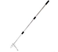 Estrattore erbacce verticale con meccanismo a 4 artigli, manico ergonomico da 128 cm, per rimuovere le radici delle erbacce profonde, kit di attrezzi da giardino in acciaio inox con guanti inclusi