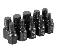 Estrattore for viti danneggiate Set di rimozione viti danneggiate in acciaio legato da 10 pezzi Punte da trapano in metallo Estrattore for bulloni rotti Strumenti for la lavorazione del legno (Color