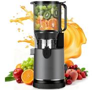 Estrattore Frutta e Verdura a Freddo 400W, Slow Juicer con Bocca XL 152 mm per Frutta e Verdura Intere, Filtro 3 in 1 (Succo, Sorbetto, Latte Vegetale), Alto Rendimento (Nero Argento)