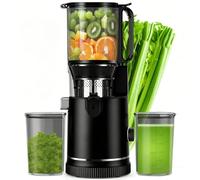 Estrattore Frutta e Verdura a Freddo 400W, Slow Juicer con Bocca XL 152 mm per Frutta e Verdura Intere, Filtro 3 in 1 (Succo, Sorbetto, Latte Vegetale), Alto Rendimento, Lavastoviglie, Senza BPA, 1,8L