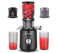 Estrattore frutta e verdura - AOBOSI 250W Centrifuga frutta e verdura- Estrattore con diametro di 103 MM e 2 filtri. 1.2L Estrattore di succo con 2 brevetti e protezione termica di 40 minuti, Nero.