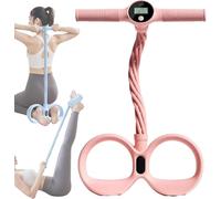 Estrattore intelligente per pedale, 6 tubi di resistenza con contatore digitale e maniglie, corda multifunzione per stretching di tutto il corpo, yoga e fitness a casa (rosa)