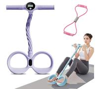 Estrattore intelligente per pedale con contatore digitale e maniglie, 6 tubi per estrattori per pedali, design ergonomico, resistente agli strappi e non deformabile, per stretching di tutto il corpo