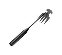 Estrattore manuale per erbacce, doppio uso, 4 denti, in acciaio al manganese, strumento portatile per rimuovere le erbacce, allentare il terreno e seminare, cortili, fattorie (2 pezzi, 26,9 cm e 50 cm