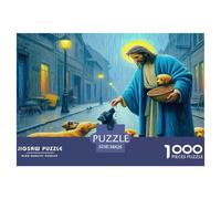 Estremamente Difficile Puzzle 1000 Pezzi Religione Gesù Dando da Mangiare ai Cani Carta Riciclata Decorazione Murale Casa 38x26cm