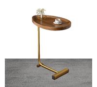 Estremità a forma di C - 50,8 cm lato divano caffè con struttura in metallo, vassoio per snack in stile rustico per un facile accesso, piccolo vassoio TV per un utilizzo efficiente dello spazio |