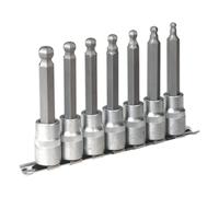 Estremità a Sfera Esagonale Presa Set di Punte 7pc 100mm 1.3cmSq Guida Metrica -