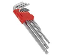 Estremità a Sfera Set Chiavi Esagonali 9pc extra-Lunga Metrico - Sealey AK7140