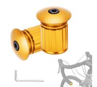 Estremità della barra della bicicletta, una coppia di tappi per barra di espansione in lega di alluminio per bicicletta Tappo di chiusura regolabile per bicicletta(Oro)