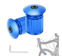 Estremità della barra della bicicletta, una coppia di tappi per barra di espansione in lega di alluminio per bicicletta Tappo di chiusura regolabile per bicicletta(Blu)