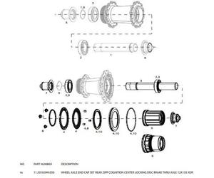 Estremità dell'asse della ruota posteriore Zipp Cognition DB 12x135 XDR (x2) Noir