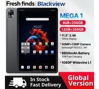 【Estreno mondiale】Blackview MEGA 1 Tablet Display da 11,5 pollici 2,4K 120Hz 8 GB 256 GB 50 MP + fotocamera 13 MP 8800 mAh 33 W Tappetino di ricarica rapido P 8GB 256GB Grey