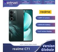 [Estreno mondiale] realme C71 Smartphone Batteria da 6300 mAh Carica 45 W Display da 6,67" 120 Hz Fotocamera da 50 MP Chipset UNISOC T7250 NFC IP64 8GB 256GB White
