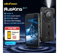 【Estreno mondiale】Ulefone RugKing Telefono robusto 4G Android 15 Fino a 16 GB + 256 GB Smartphone impermeabile 9600 mAh NFC Versione globale Add UAN07
