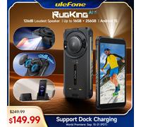 【Estreno mondiale】Ulefone RugKing Telefono robusto 4G Android 15 Fino a 16 GB + 256 GB Smartphone impermeabile 9600 mAh NFC Versione globale Add UAN07