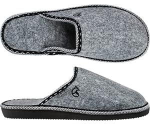 ESTRO Ciabatte Feltro Uomo Pantofole - Pantofole Uomo Invernali Chiuse Ciabatte Casa Feltro F14 (Grigio, 41 EU)