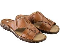 ESTRO Ciabatte Uomo Estive Pelle - Sandali Uomo Ciabatte in Pelle con Suola Gomma Antiscivolo s1 (41 EU, Marrone Ruggine)