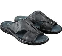 ESTRO Ciabatte Uomo Estive Pelle - Sandali Uomo Estivi Pelle Ciabatte Sandalo con Suola Gomma Antiscivolo s1 (44 EU, Grafite)