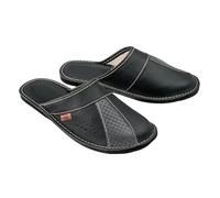 ESTRO Pantofole Ciabatte Uomo Casa Pantofola Ciabatta Vera Pelle M44 (43, Grigio, numeric_43)