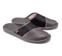 ESTRO Pantofole Ciabatte Uomo Casa Pantofola Ciabatta Vera Pelle M55 (42 EU, Grigio)