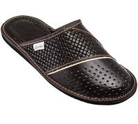 ESTRO Pantofole Ciabatte Uomo Casa Pantofola Ciabatta Vera Pelle M66 (48 EU, Marrone)