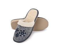 ESTRO Pantofole Donna Invernali Chiuse - Pantofole Feltro Donna Ciabatte Invernali F04 (38, Nero)