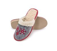 ESTRO Pantofole Donna Invernali Chiuse - Pantofole Feltro Donna Ciabatte Invernali F04 (39, Rosso)