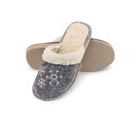 ESTRO Pantofole Donna Invernali Chiuse - Pantofole Feltro Donna Ciabatte Invernali F04 (41, Bianco)