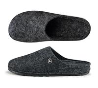 ESTRO Pantofole Uomo Invernali Chiuse - Ciabatte Feltro Uomo Suola Goma Ciabatte Casa F05 (Nero, 42 EU)