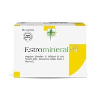 Estromineral Fit, Integratore Menopausa e Ossa, 40 Compresse con Isoflavoni di Soia, Fermenti Lattici, Glucosamina Solfato, Calcio e Vitamina D3, Senza Glutine e Senza Lattosio