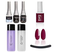ESTROSA KIT COMPLETO SEMIPERMANENTE UNGHIE SMALTO - BASE PRIMER + BASE DEFENCE COAT + LUCIDANTE GLOSS + CLEANSER REMOVER 125ml + omaggio Gel Polish n 12 Bucharest 10ml