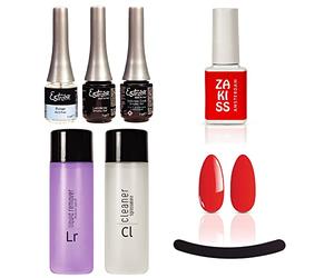 ESTROSA KIT COMPLETO SEMIPERMANENTE UNGHIE SMALTO - BASE PRIMER + BASE DEFENCE COAT + LUCIDANTE GLOSS + CLEANSER REMOVER 125ml + Gel Polish n 30 Amsterdam 10ml