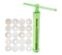 Estrusore per argilla Pistola per fango rotante affollato Spremiagrumi in acciaio inossidabile Utensili manuali per ceramica per arte della ceramica Pasticceria Produzione di