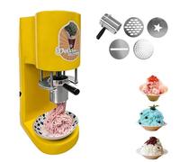 Estrusore per Gelato a Spaghetti, Pressa per Gelato a Spaghetti, Quattro Stampi Intercambiabili per Alimenti, 80 W, Struttura Facilmente Smontabile E Pulibile per Bar, Ristoranti, Dessert(Yellow)