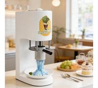 Estrusore per Gelato a Spaghetti, Pressa per Gelato a Spaghetti, Quattro Stampi Intercambiabili per Alimenti, 80 W, Struttura Facilmente Smontabile E Pulibile per Bar, Ristoranti, Dessert(White)