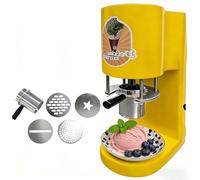 Estrusore Professionale per Gelato a Spaghetti, Commerciale Con 4 Stampi Intercambiabili, 6-8 S/Coppa, Avvio One-Touch Macchina per Dessert Soft Serve, Per Negozi E Catering(Yellow)